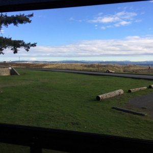 View from our site at Fort Worden State Park, Port Townsend, WA. One of our favorite close parks.