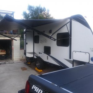 camper with awning out