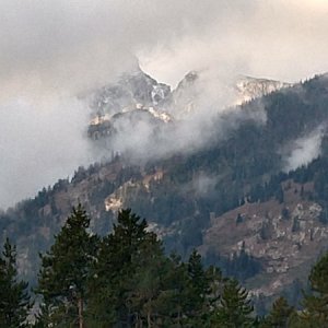 Low cloudy day in the Tetons