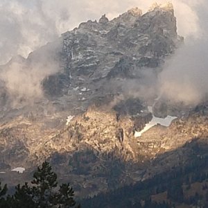 Low clouds in the Tetons look cool