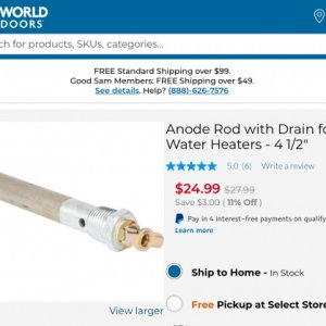 Anode rod w/drain