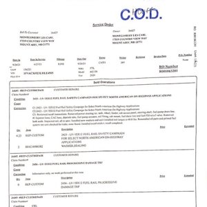 Baltimore Freightliner Repair Invoice Oct 2021