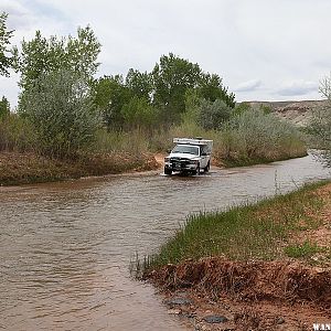 Mike Fording the Fremont River