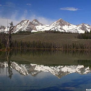 View of Sawtooths from Little Redfish Lake