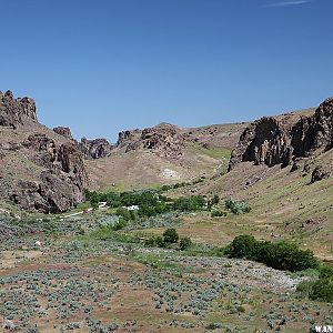 Looking down at the campground at Succor Creek