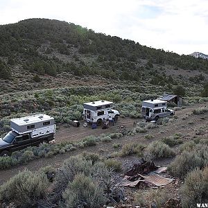 Camping at an old mine near Aurora ghost town