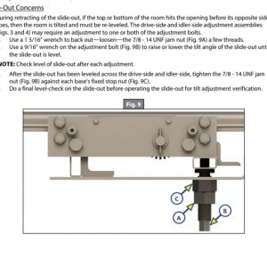 lippert vertical motor above floor slide out tilt adjustment