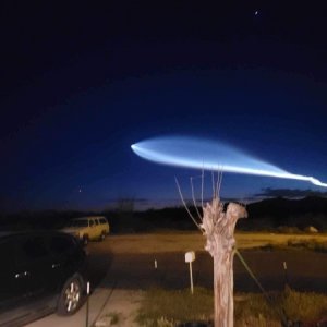 This rocket launched out of Vandenberg, CA, around 7pm PST. Quite the site from a launch point almost 600 miles away!