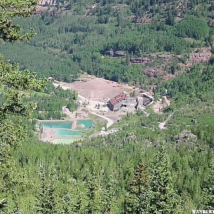 Looking down on mill from Bridal Veil Falls