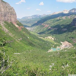 Looking back towards Telluride from Bridal Veil Falls