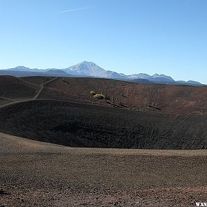 Top of the cinder cone with Lassen Peak in the background