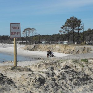 Erosion of beach by huricanes