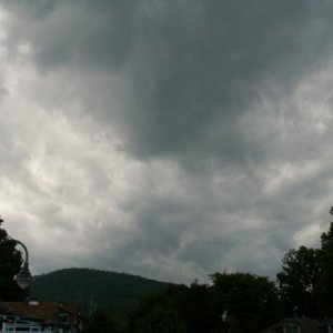 Gloomy looking clouds above.