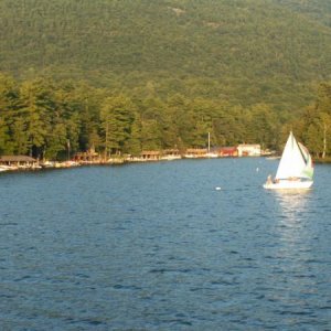 Up in a cove, Sailboat on the Lake