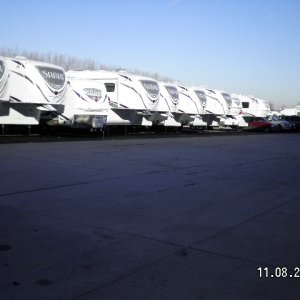 Sabres lined up at the factory waiting for delivery