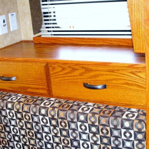 Drawers behind dinette seat