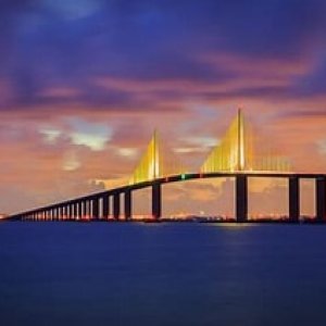 Best photo I've seen of the Tampa Bay Skyway Bridge,