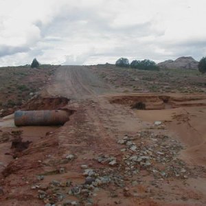 Flash flood near Moab the day before. Good thing we were on the road side of this wash.