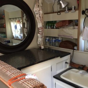 new mirror, top of wardrobe, sink