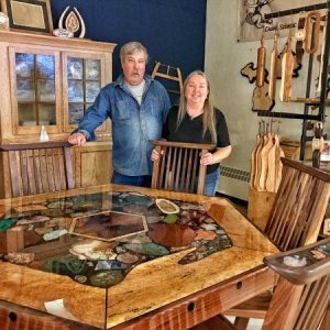 Dave and Diana in their shop.