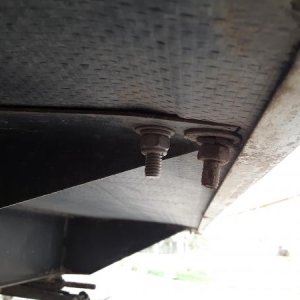 A few years ago I found that most of the bolts securing the camper to the trailer frame were loose. I could not tighten them because they have a large