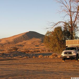 Boondocking near the Kelso Dunes.