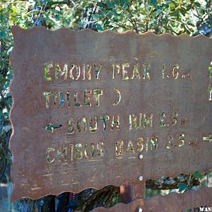 Sign on Emory Peak Trail