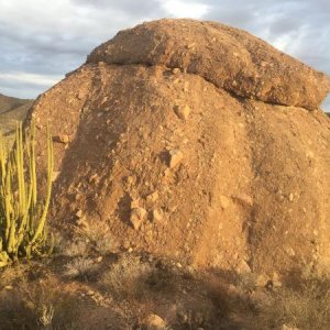 Breccia formation overlooking our site.