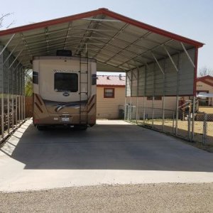 "Windy's" new RV cover/carport...Feb 2017