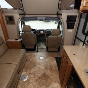 Sprinter with overhead bunk/ladder, jackknife sofa, twin beds that convert to king and dry bath