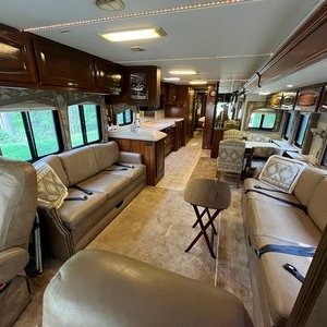 Twin Sofas in Distressed Leather with Huge Galley