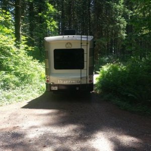 Final approach up the hill into our park host pad. I can still remember the relief I felt! ~theresa