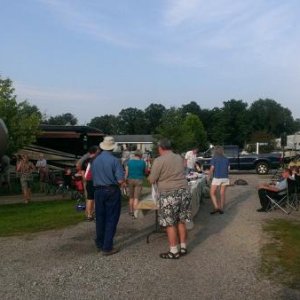 Dessert Social - Held on Buggy Lane at 7 pm Thursday evening. We blocked off the lane with a truck on each end of the street. Set up tables and brough