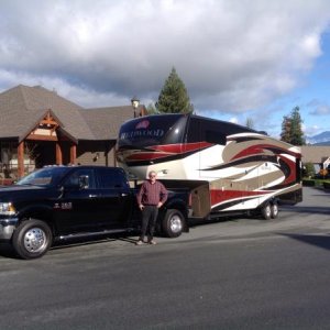 Before heading south for the winter, we traded our 2011 Ram 3500 SRW for a 2014 Ram 3500 Dually. More stability in crosswinds, more power for hills bu