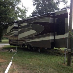 Rv out of garage to dry in sun