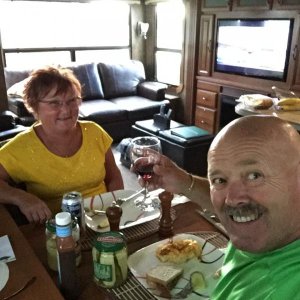 Enjoying our stop over @ Will-O-Bend RV & Golf ,Jaffray,BC before  heading to our Summer spot @ Blackwell Island RV Park in Coeur D' Alene, ID