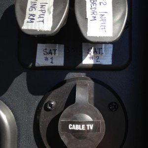 Exterior Compartment Cable/Satellite Outlets Labeled