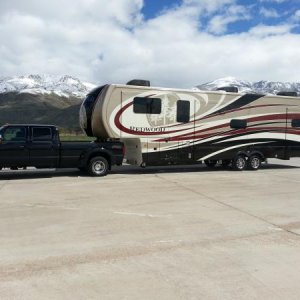 Here's my new 2017 RW 39FL. Towing it home from the dealer.