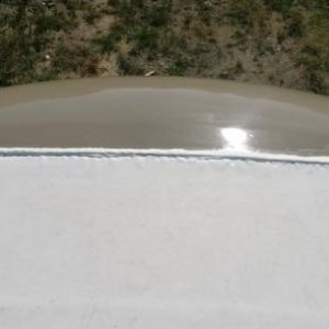 Front cap... fresh application of self leveling roof caulk.