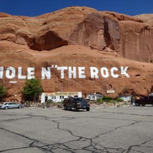 "Hole "N The Rock", an interesting home carved out of rock near Moab, Utah.