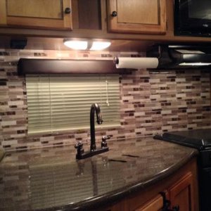 Mosaic backsplash.