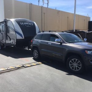 Ready to leave the dealership, RV Travel World in Sacramento. They treated us so well