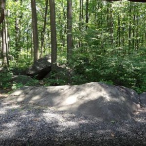 Boulder Woods Campground , Green Lane, PA- The view from our front door.  Yes, the park lives up to its name!