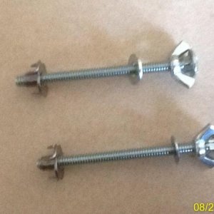 Ladder fasteners, used a carriage bolt, butterfly nut, washer, and a steel flush nut