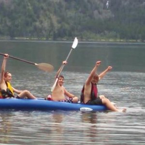 2014 08 22 -  My son and his friends on a "end of Summer" outing at Holland Lake.  If you look closely you can see the Holland Falls in the background