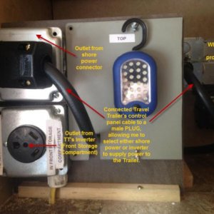 ShorePower or Inverter.  I decided not to purchase an automatic transfer switch ( somewhere around $800) and designed my MANUAL transfer switch.  I wi