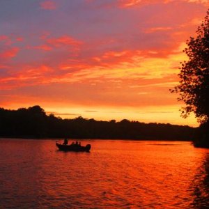 Fishing at Sunset - Moraine View SP, IL