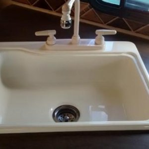 Single bowl sink replaced small double bowl sink