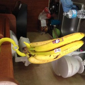 Banana hanger.  I think I got this in Walmart or Safeway.  Works great!