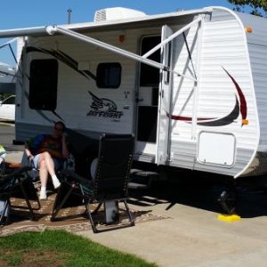 Our Jayco is all set up.